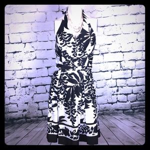 EUC 🦋WHBM🦋 Halter Dress Black Brown White Size 4